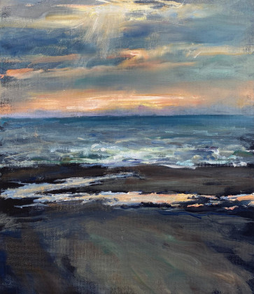 Stuermischer Sonnenuntergang an der Nordsee